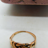 Victorian 9ct Rose Gold Lovers Knot Band Ring Antique 1894 Birmingham