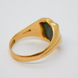 Edwardian 15ct Yellow Gold Bloodstone Set Shield Signet Ring Antique 1902 Birmingham