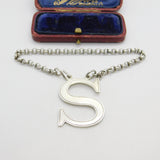 Edwardian Sterling Silver 'S' Sherry Decanter Label Garrard & Co. 1905 London
