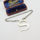 Edwardian Sterling Silver 'S' Sherry Decanter Label Garrard & Co. 1905 London