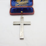 Large Sterling Silver 'Mr & Mrs W. Snell's Silver Wedding' Cross Pendant 1914