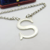 Edwardian Sterling Silver 'S' Sherry Decanter Label Garrard & Co. 1905 London