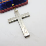 Large Sterling Silver 'Mr & Mrs W. Snell's Silver Wedding' Cross Pendant 1914