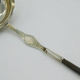 George III Sterling Silver Long Handled Shilling Coin Set Toddy Ladle Antique c1790