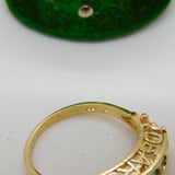 9ct Yellow Gold 'Dearest' Acrostic Stone Set Boat Ring Vintage c1990 Birmingham