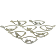 Collection of Sterling Silver Hunting Interest Wishbone Napkin Rings Antique