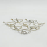 Collection of Sterling Silver Hunting Interest Wishbone Napkin Rings Antique