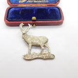Scottish Sterling Silver Stag Deer Figurative Brooch Vintage 1990 Edinburgh