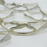 Collection of Sterling Silver Hunting Interest Wishbone Napkin Rings Antique