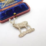 Scottish Sterling Silver Stag Deer Figurative Brooch Vintage 1990 Edinburgh