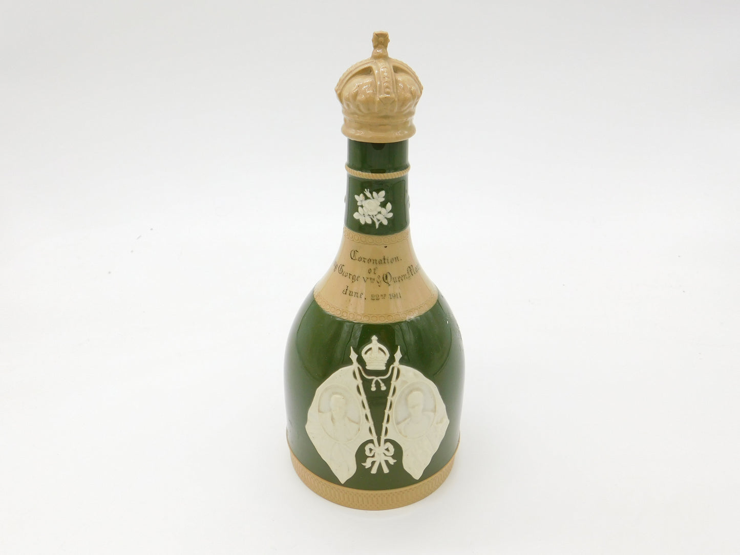 Copeland Spode King George V Queen Mary Coronation Whisky Decanter Antique 1911