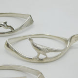 Collection of Sterling Silver Hunting Interest Wishbone Napkin Rings Antique