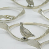 Collection of Sterling Silver Hunting Interest Wishbone Napkin Rings Antique