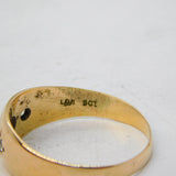 Art Deco 9ct Gold Three-Stone 0.25ct Diamond Gypsy Ring Antique c1930s
