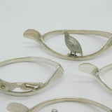 Collection of Sterling Silver Hunting Interest Wishbone Napkin Rings Antique