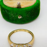 9ct Yellow Gold, Opal & White Spinel Set Dress Ring Vintage c1990 London