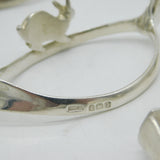 Collection of Sterling Silver Hunting Interest Wishbone Napkin Rings Antique
