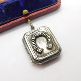 Victorian Sterling Silver Good Luck Horseshoe Locket Antique 1886 Birmingham