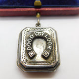 Victorian Sterling Silver Good Luck Horseshoe Locket Antique 1886 Birmingham