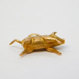 9ct Yellow Gold Running Pig or Boar Charm Pendant Antique c1920 Art Deco
