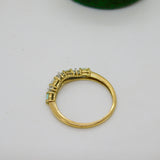 9ct Yellow Gold Cabochon Opal & Spinel Set Wishbone Band Ring Vintage c1990