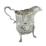 Edwardian Sterling Silver Rural Pattern Cream Jug Antique 1904 Birmingham