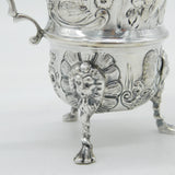 Edwardian Sterling Silver Rural Pattern Cream Jug Antique 1904 Birmingham