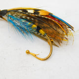 Victorian 18ct Yellow Gold Feather Set Fish Hook Brooch Pendant c1880s Antique