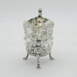 Edwardian Sterling Silver Rural Pattern Cream Jug Antique 1904 Birmingham