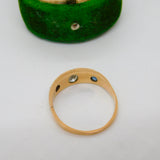 Victorian 18ct Yellow Gold, Sapphire & Spinel Set Boat Ring Antique c1880