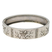 Victorian Aesthetic Movement Sterling Silver Swallow Bangle Antique c1880