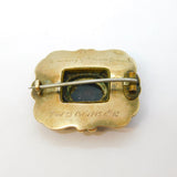 Victorian 9ct Gold, Enamel, Pearl, Hardstone Mourning Brooch Antique 1843 'William Grimwade'