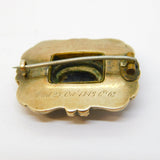 Victorian 9ct Gold, Enamel, Pearl, Hardstone Mourning Brooch Antique 1843 'William Grimwade'