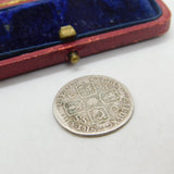 King George I Silver Sixpence Coin 1723 SSC Angle Lettering Antique F-VF