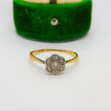 Victorian 18ct Yellow Gold Natural Diamond Daisy Flower Ring Antique c1880