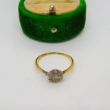 Victorian 18ct Yellow Gold Natural Diamond Daisy Flower Ring Antique c1880