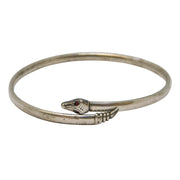 Sterling Silver Snake Serpent Form Bangle Bracelet Antique c1920 Art Deco