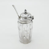 Georgian Sterling Silver & Cut Glass Pepper or Mustard Pot 1838 Sheffield