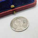 King George I Silver Sixpence Coin 1723 SSC Angle Lettering Antique F-VF