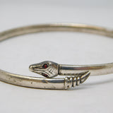 Sterling Silver Snake Serpent Form Bangle Bracelet Antique c1920 Art Deco
