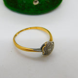 Victorian 18ct Yellow Gold Natural Diamond Daisy Flower Ring Antique c1880