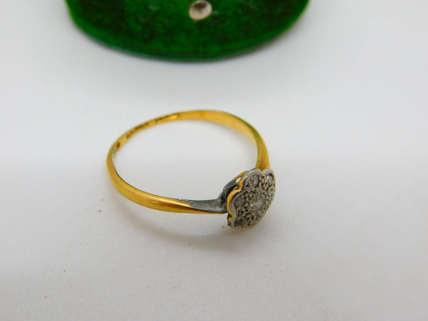 Victorian 18ct Yellow Gold Natural Diamond Daisy Flower Ring Antique c1880