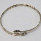 Sterling Silver Snake Serpent Form Bangle Bracelet Antique c1920 Art Deco