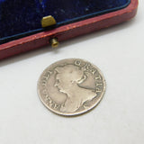 Queen Anne Silver Sixpence Coin 1707 Edinburgh Mint Antique Fine Condition