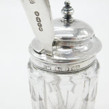 Georgian Sterling Silver & Cut Glass Pepper or Mustard Pot 1838 Sheffield