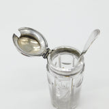 Georgian Sterling Silver & Cut Glass Pepper or Mustard Pot 1838 Sheffield