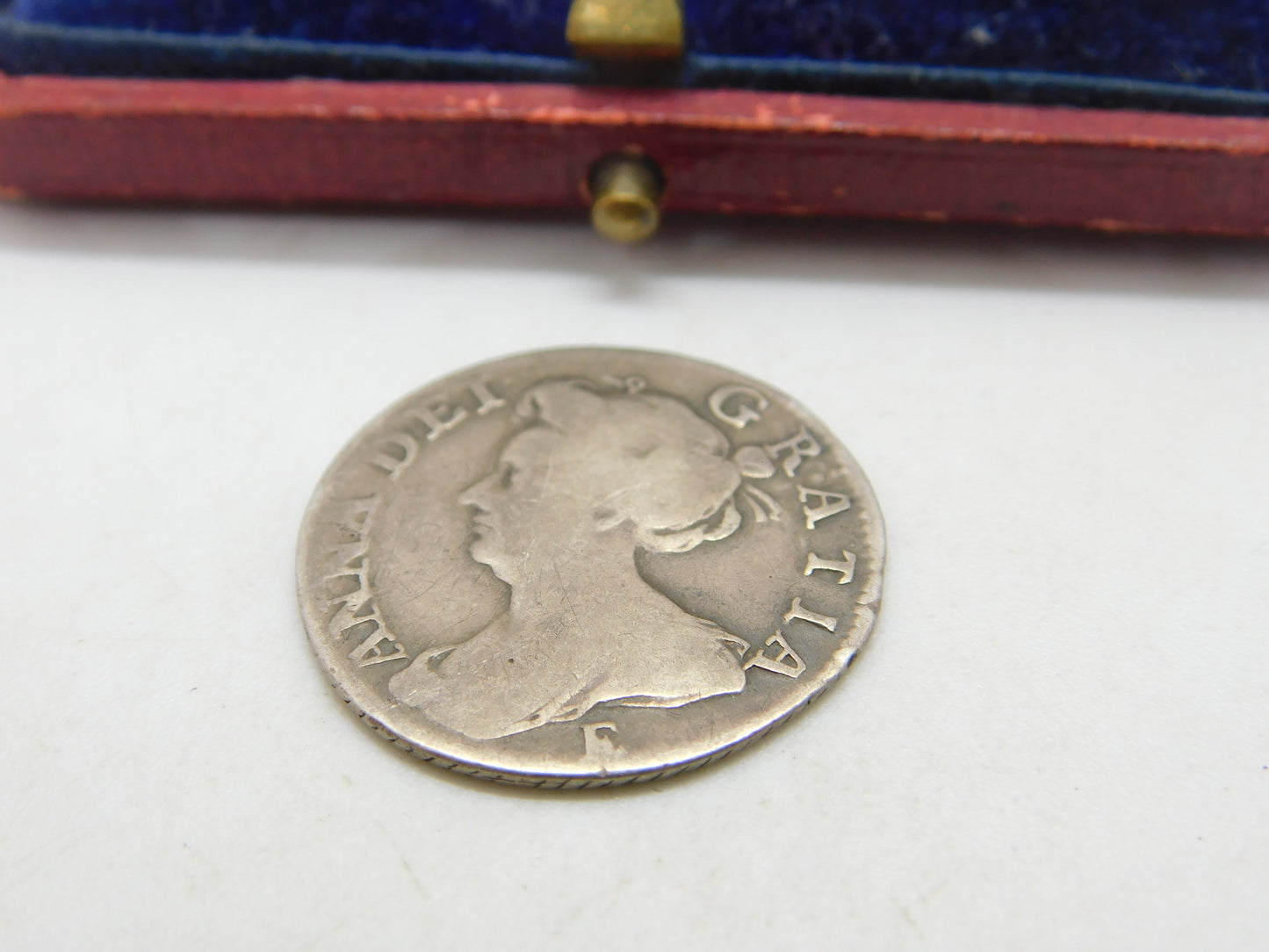 Queen Anne Silver Sixpence Coin 1707 Edinburgh Mint Antique Fine Condition