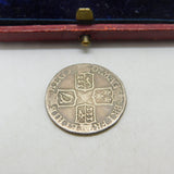 Queen Anne Silver Sixpence Coin 1707 Edinburgh Mint Antique Fine Condition