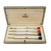 Boxed Asprey Set of Sterling Silver Trumps Propelling Pencils Antique c1920