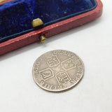 Queen Anne Silver Sixpence Coin 1707 Edinburgh Mint Antique Fine Condition